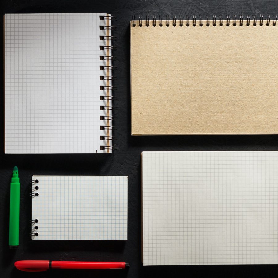 school supplies and notebook